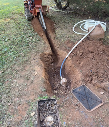 Trenching in a new water line in Emerson