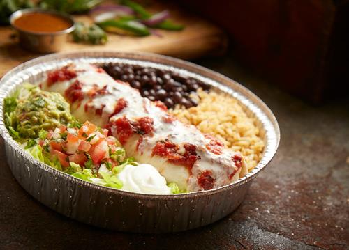 Our popular Baja Burrito, knife and fork required