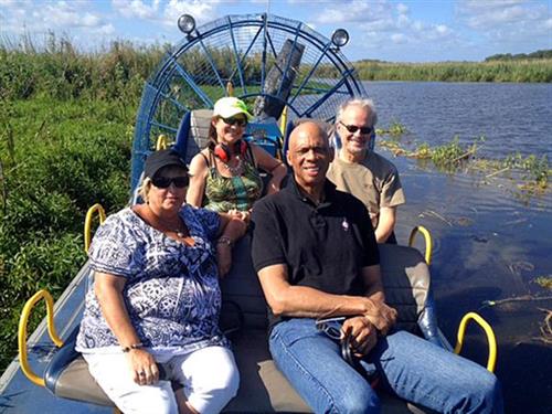 Kareem Abdul Jabbar at Black Hammock Airboat Rides near Orlando.