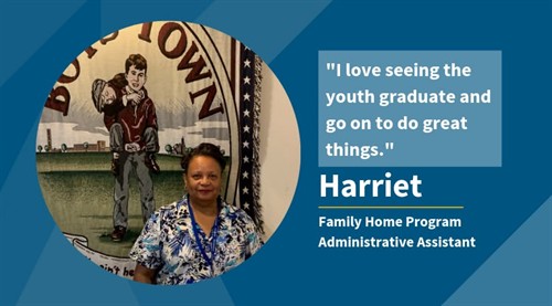 Staff Testimonial from longest-serving employee, Ms. Harriet Ford