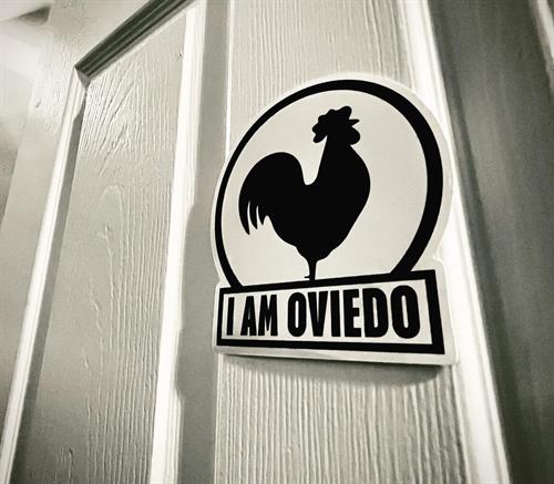 "I AM OVIEDO" B&W sticker