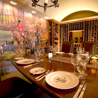 The wine cellar dining room at Goodstone