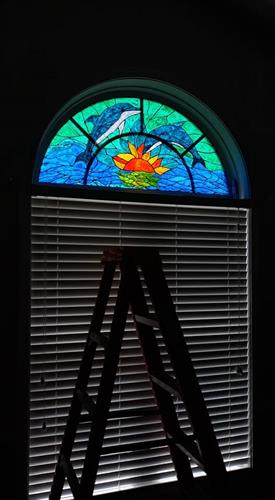 Custom faux stain glass installation Custom faux stain glass installation