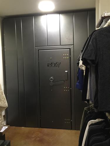 Large, in closet install with option locking door.