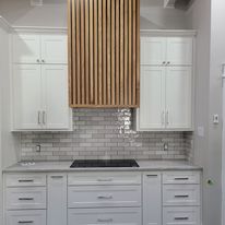 Beautiful backsplash installed in kitchen.