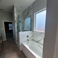 Gorgeous bathroom remodel.