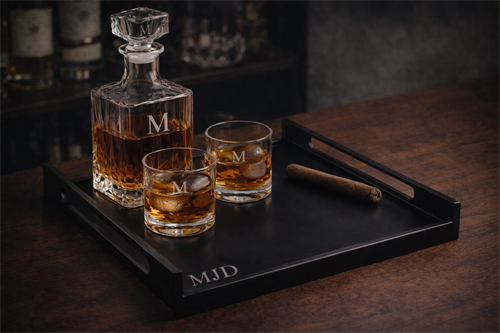 Premium engraved decanter set designed for unforgettable gifts, corporate branding, and luxury personal collections.