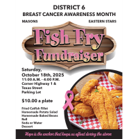 District 6 Breast Cancer Awareness Month - Fish Fry Fundraiser