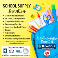 Kiwanis and A+ Coalition School Supply Drive