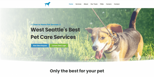 Close to Home Pet Services; website by WebCami