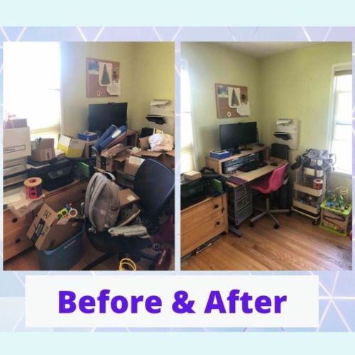 Office organizing before/after