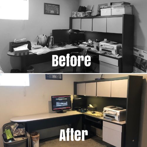 Office organizing before/after