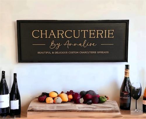 Custom laser-cut interior sign for Charcuterie by Annalise