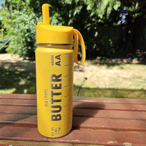 Custom engraved water bottle for Whitney Moore Adams with Electric Butter Marketing - perfectly on brand.