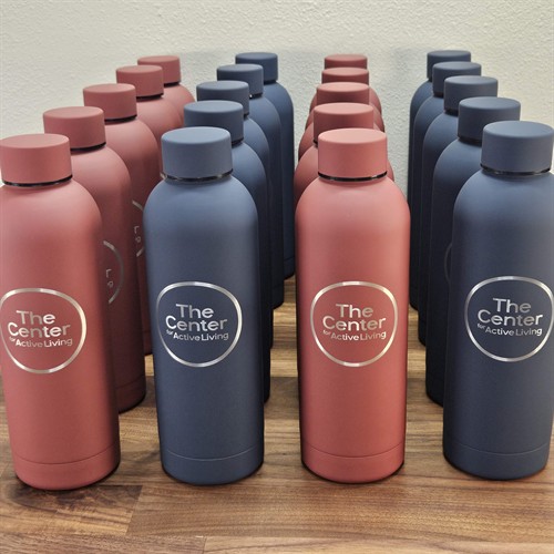 Branded soft-sided water bottles for The Center for Active Living in West Seattle