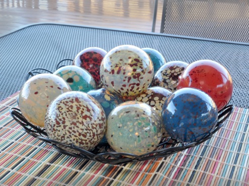 Decorative glass floats for home or garden