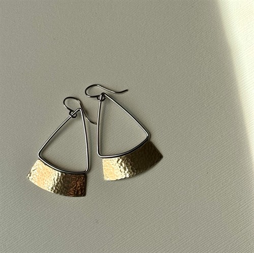 Brass and Sterling Silver dangle earrings