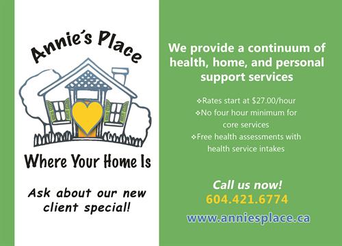 Annie's Place- Where Your Home Is!  Ask about our new client special