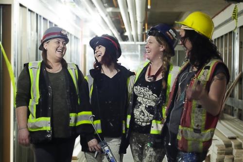 photo shoot promoting women in trade for Skilled Trades BC (ITA-BC)