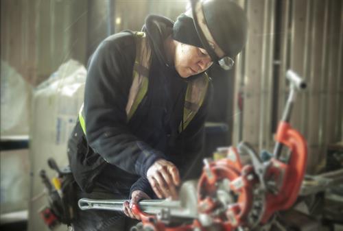 photo shoot promoting women in trade for Skilled Trades BC (ITA-BC)