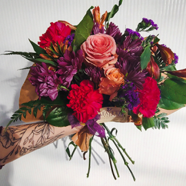 Wrapped bouquets - premade or pick out your own flowers