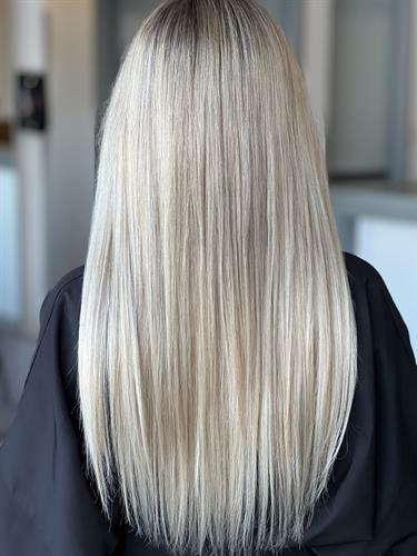 Platinum Blonde beaded row hair extensions
