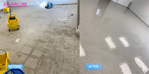Floor Strip & Wax - Before & After - Commercial 
