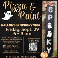 Pizza & Paint - Halloween Spooky Sign