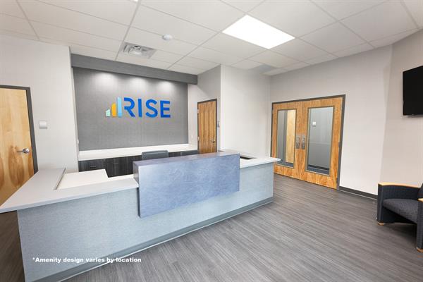 leasing office at RISE Commercial District