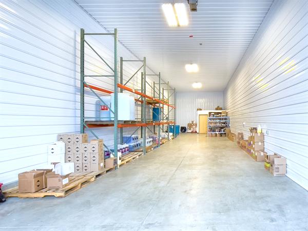 Business space with racks and inventory