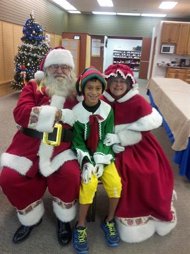 Santa, Mrs. Claus and the Elf visit Alive! Lutheran Church