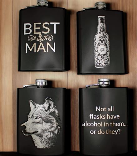 engraved flask