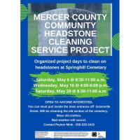 Mercer County Community Headstone Cleaning Service Project