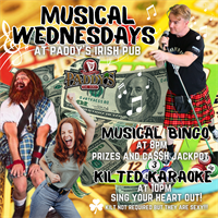 Musical Wednesdays with Musical Bingo and Kilted Karaoke!