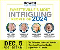 Mark your calendars for the Greater Fayetteville Business Journal's next Power Breakfast