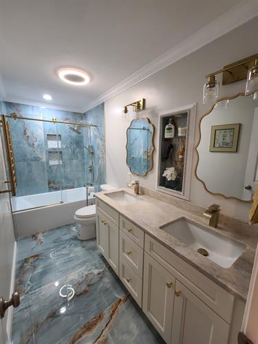 Ocean gold bathroom. Remodel