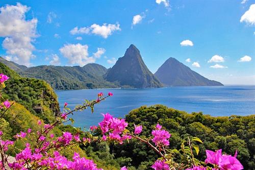 Beautiful twin pitons in St. Lucia!