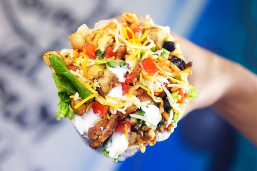 Plain Jane Chicken burrito with house-made pico