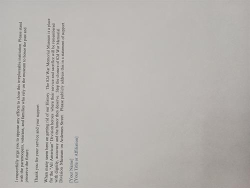 SAMPLE LETTER - OPPOSING THE CLOSURE 2OF3