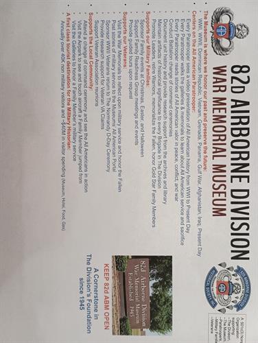 SLIDE - 82D AIRBORNE MUSEUM COMMUNITY VALUE