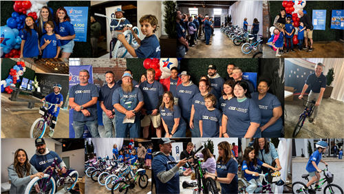 CXS Volunteers Bike Build for military kids! 