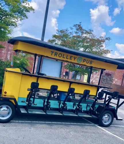 14 passenger Trolley Pub rolling around Fayetteville!