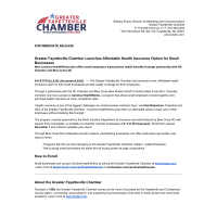 Greater Fayetteville Chamber Launches Affordable Health Insurance Option for Small Businesses