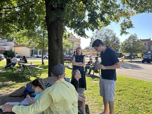 Village Trustee Lynn McDanial provided the offical Village welcoming message to our First Responders community event.
