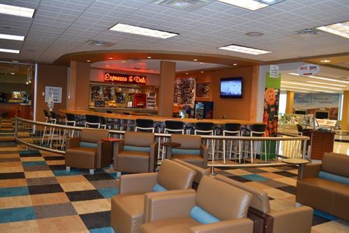 Visit Chef Todd's Deli in the main lobby of the terminal.