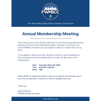 2026 FWMBCC Annual Membership Meeting/State of the Chamber