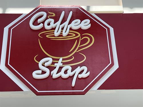 Dimensional Logo and Lettering for Coffee Stop (Southtown Mall)