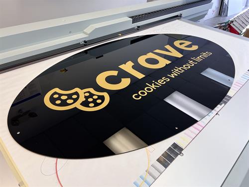 Interior Acrylic Sign for Crave Cookies