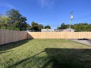 Cedar privacy fence - backyard