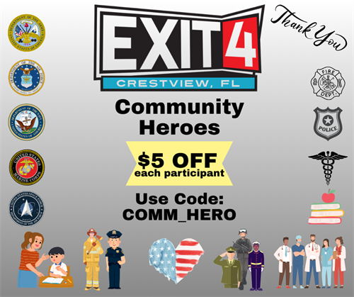 We celebrate our Community Heroes-$5 off for military veterans, first responders, teachers, and medical personnel.
